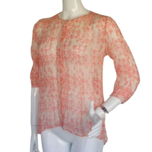 CABI Blouse, S, Semi-sheer, 3/4 sleeves, Button Front - Picture 3 of 8